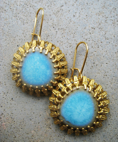 Ceramic Turquoise Earrings - ta521 Ceramic Turquoise Earrings - ta521